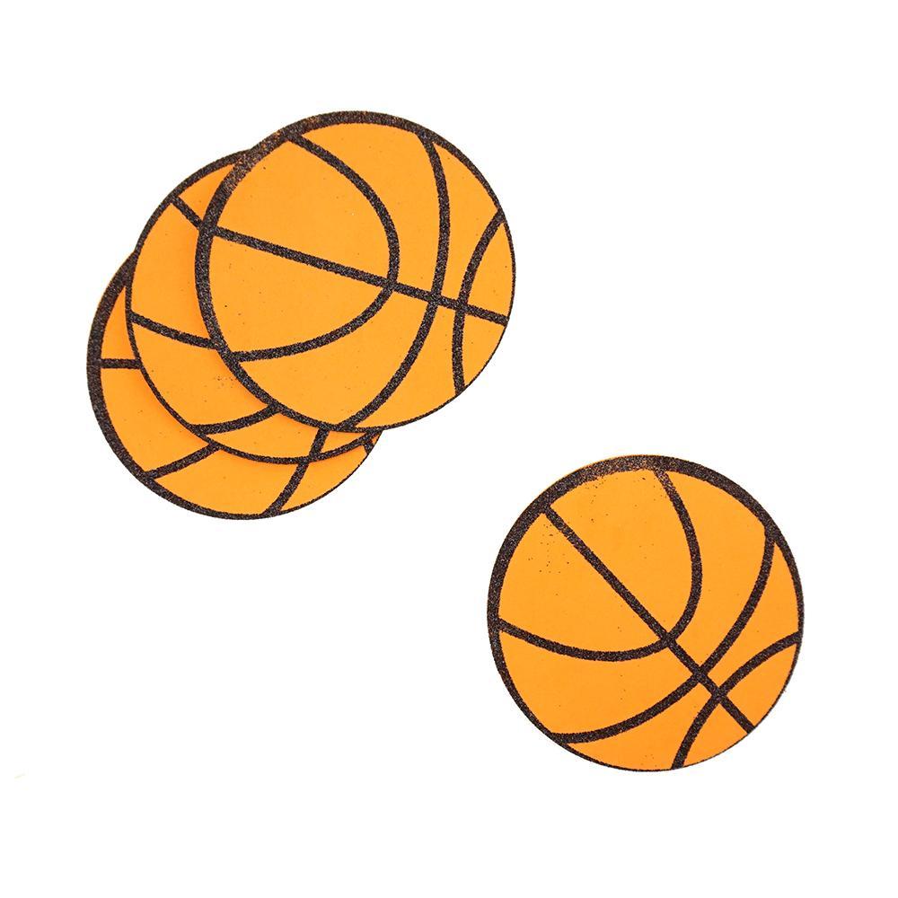 Glittered Basketball EVA Foam Cut Outs, 4-1/4-Inch, 10-Count