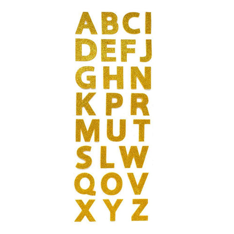 Big Font Glitter Alphabet Foam Stickers, Gold, 2-Inch, 26-Piece