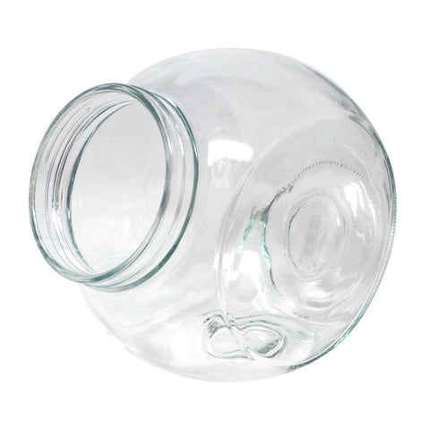 Clear Glass Tilted Cookie Jar, Extra Large, 8-1/2-Inch