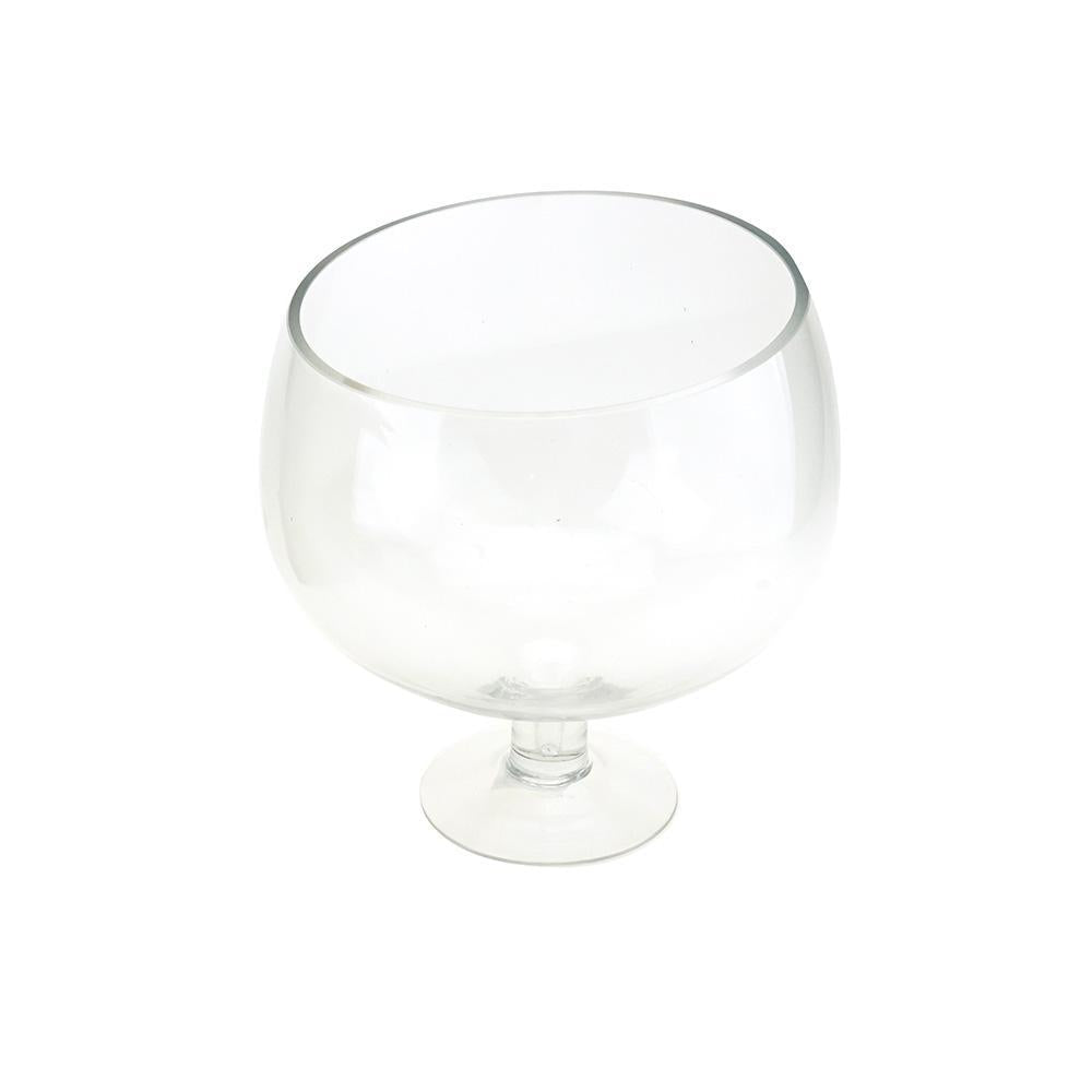 Clear Slant Cut Bowl Vase, 8-1/2-Inch