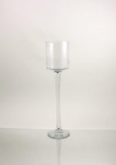 Clear Glass Wine Candle Holder Table Centerpiece