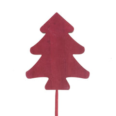 Holiday Christmas Pine Tree Wooden Sticks, Red, 16-Inch, 3-Count