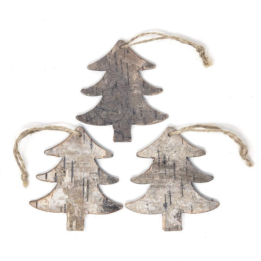 Hanging Birch Tree Ornament, 4-Inch, 3-Count