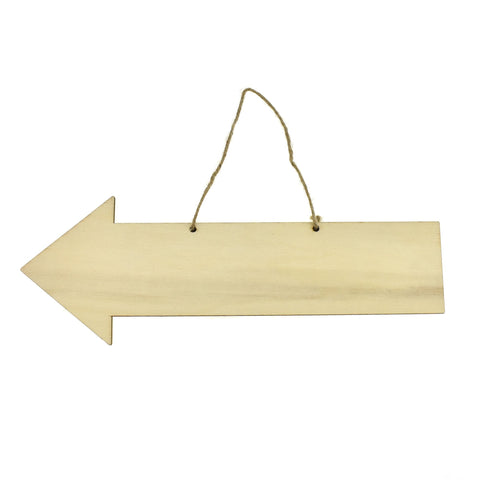 Thick Arrow Wooden Board with Hanger, 4-5/8-Inch