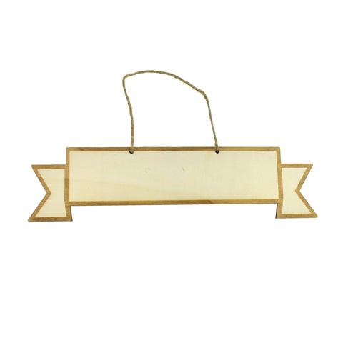 Outlined Wooden Banner with Hanger, 3-1/4-Inch