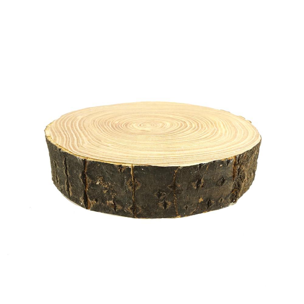 Rustic Wood Tree Slice with Bark, 9-1/2-Inch