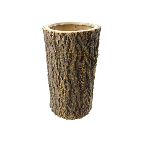 Wooden Bark Planter, 15-1/2-Inch