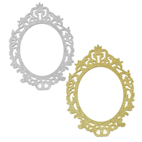 Glitter Antique Style Wooden Oval Frame, 11-3/4-Inch
