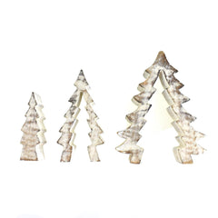 White-Watered Painted Wooden Puzzle Christmas Tree, 7-3/4-Inch