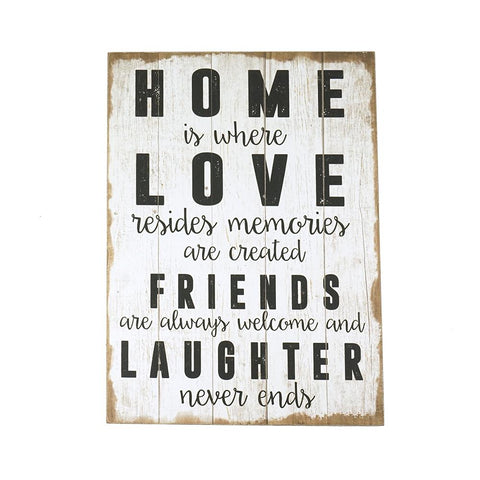 Home Is Where Love Resides Wooden Wall Art, 18-Inch