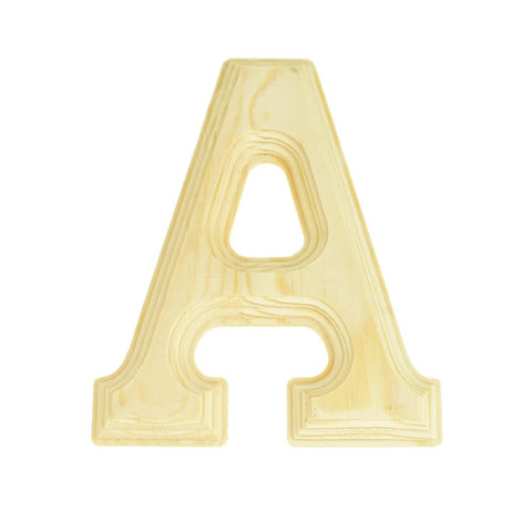 Pine Wood Beveled Wooden Letters and Numbers, 5-13/16-inch, Natural