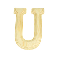 Pine Wood Beveled Wooden Letters and Numbers, 5-13/16-inch, Natural