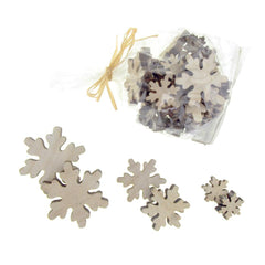 Christmas Snowflake Wooden Cutouts, 3 Sizes, 30 Piece