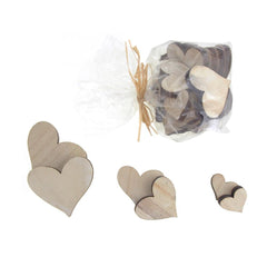Christmas Heart Wooden Craft Cutouts, 3 Sizes, 30 Piece