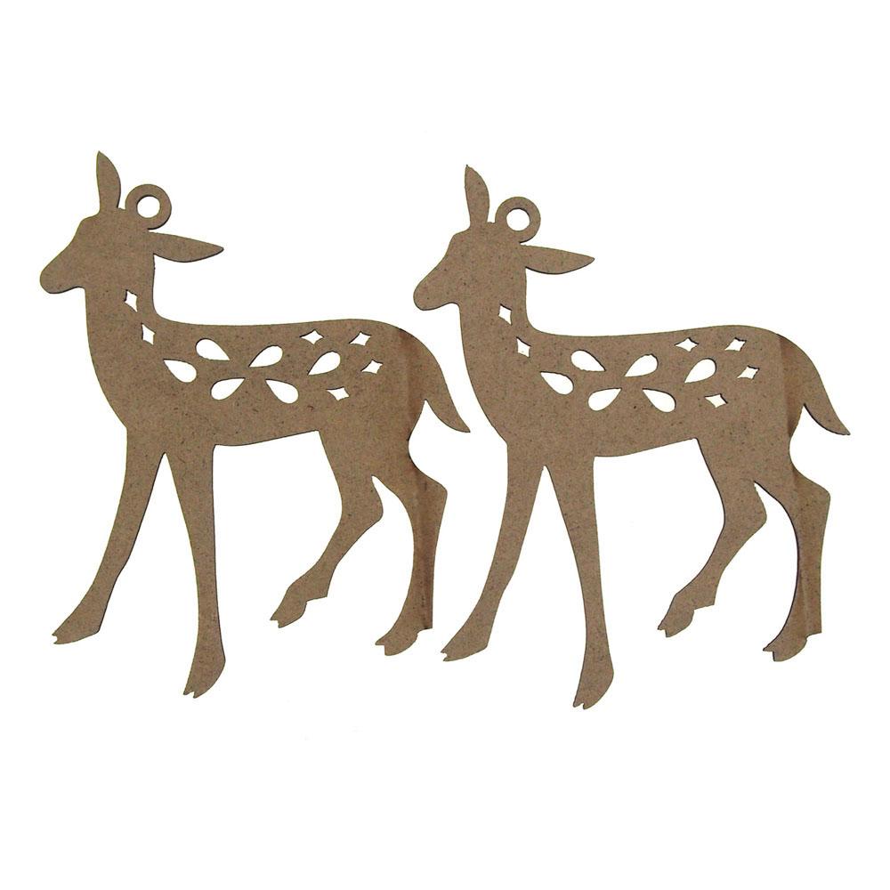 Bambi Laser Cut Christmas Ornaments, 4-Inch, 2-Piece