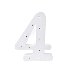 Wooden Standing LED Numbers, 11-1/2-inch, White