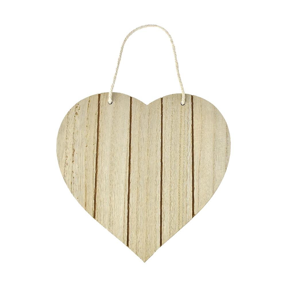 DIY Heart Slat-Wall Hanger Plaque With Nautical Rope, 7-3/4-Inch
