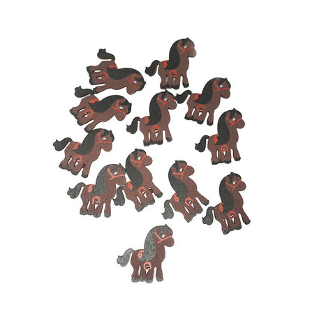 Small Horse Animal Wooden Favors, Brown, 1-1/2-Inch, 100-Count