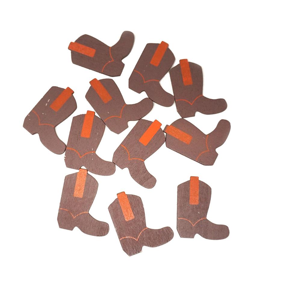 Small Cowboy Boots Wooden Favors, Brown, 1-1/2-Inch, 100-Count