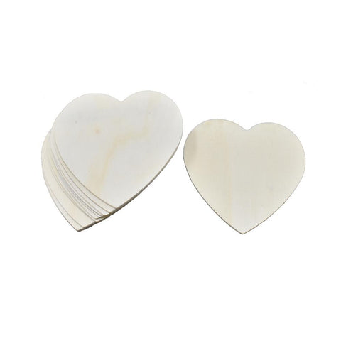Craft Wood Hearts, Natural, 8cm or 3-1/8-Inch, 12-Count