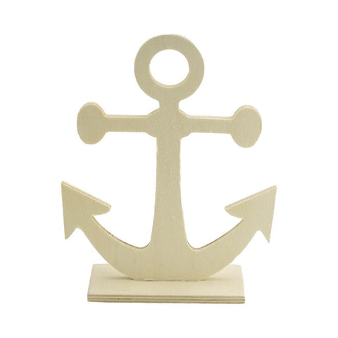 DIY Anchor Stand-Up Wood Craft, Natural, 7-1/4-Inch