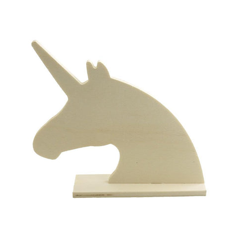 DIY Unicorn Stand-Up Wood Craft, Natural, 7-Inch