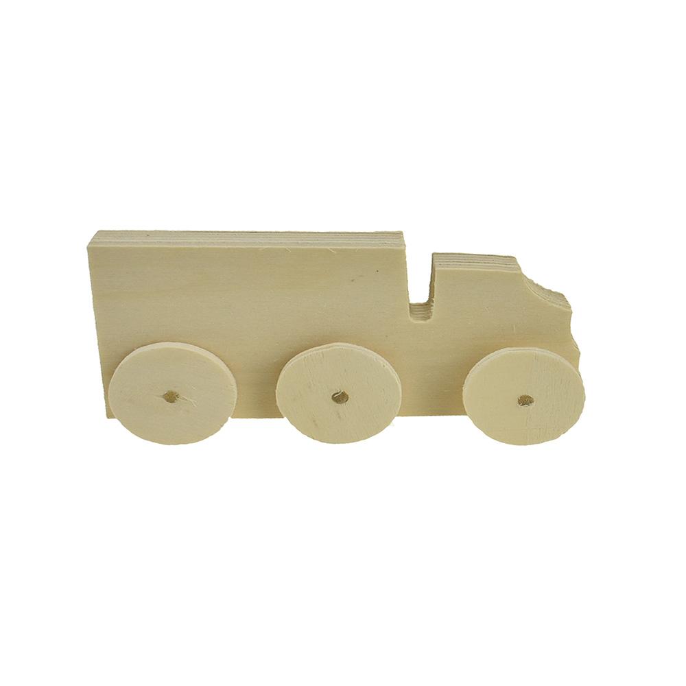 Craft Wood Transport Truck With Wheels, 3-3/8-Inch