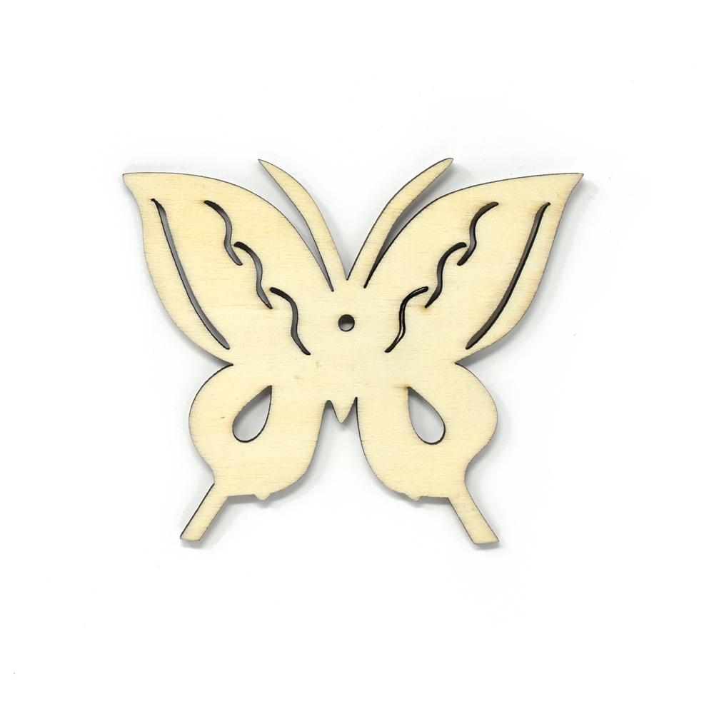 Craft Wood Laser Cut Wood Butterfly, Natural, 3-Inch, 4-Count