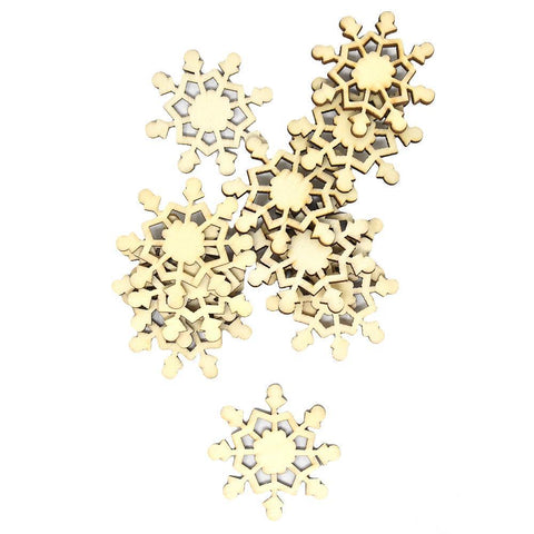 Holiday Laser Cut Snowflake Wood Shapes, 12-Count