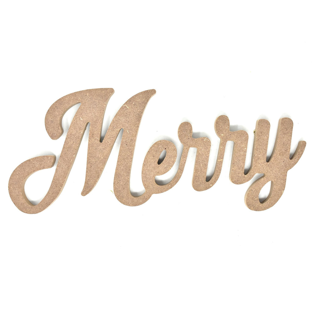 Holiday "Merry" Standing Wood Decor, 5-Inch