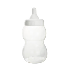 Large Plastic Baby Milk Bottle Coin Bank, 13-inch, White