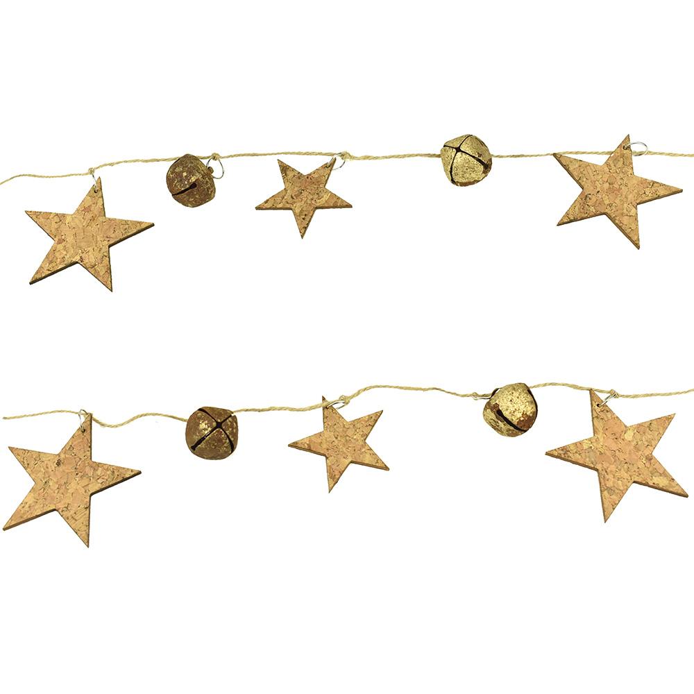 Cork Star and Rusty Bell Garland, 5-Feet