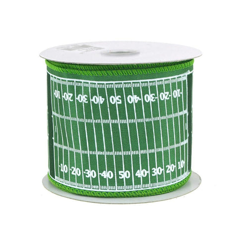 Gridiron Football Field Polyester Ribbon Wired Edge, 2-1/2-Inch, 10-Yard - Green