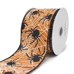 Spiders and Cobwebs Wired Ribbon, 2-1/2-Inch, 10-Yard