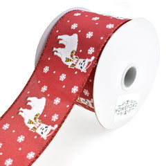 Holiday Alpaca and Snowflake Wired Ribbon, 2-1/2-Inch, 10-Yard