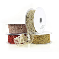 Glitter Webbing Wired Ribbon, 1-1/2-Inch, 10-Yard