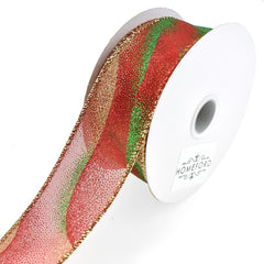 Sheer Glitter Mist Wired Edge Christmas Ribbon, 1-1/2-Inch, 10-Yard