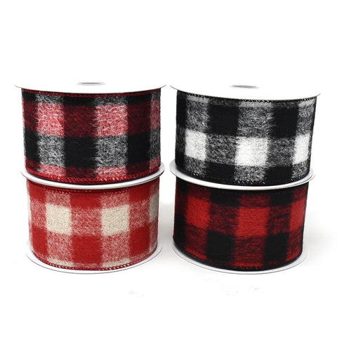 Brushed Buffalo Plaid Wired Ribbon