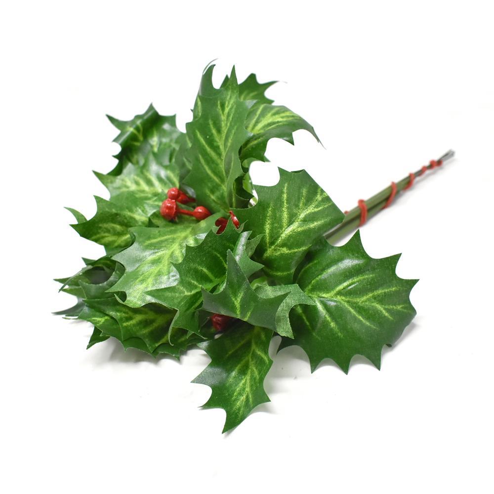 Artificial Holly Berry, Green, 9-Inch, 4-Piece