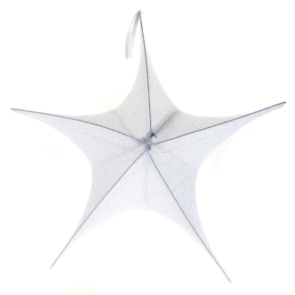 Folding Star Christmas Hanging Ornament, White, 31-1/2-Inch