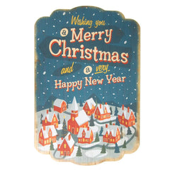 Christmas Printed Wooden Wall Plaques, 16-Inch x 24-Inch