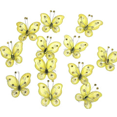Organza Nylon Glitter Butterflies, 2-inch, 20-Piece