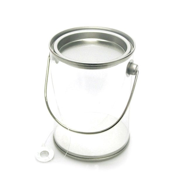 Clear Paint Pails Container Tin Lid