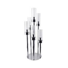 Metallic Candle Holder Centerpiece, 6-Cylinder, 24-Inch