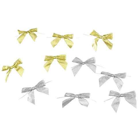 Metallic Shimmer Twist Tie Bows, 3-1/4-Inch, 100-Count