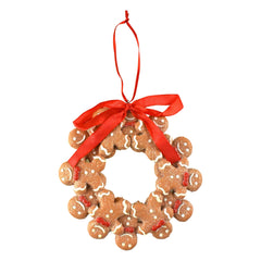 Gingerbread Man Wreath Christmas Ornament, 4-3/4-Inch