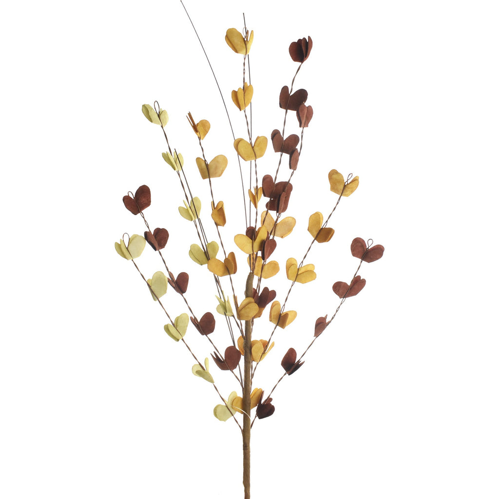 Artificial Autumn Rustic Leaf Branch, 16-Inch