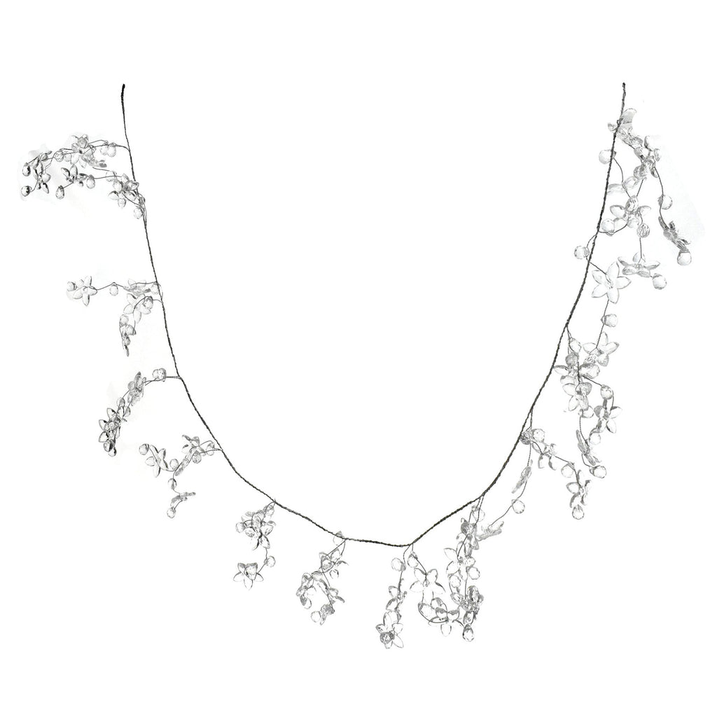 Translucent Flowers and Beads Garland, 45-Inch
