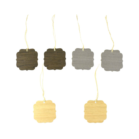 Bracket Wooden Craft Tags, 2-1/2-Inch, 6-Piece