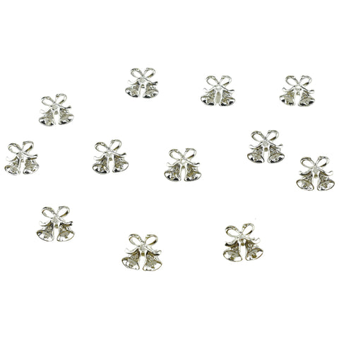 Twin Bells Charm Pin Accents, 7/8-Inch, 12-Count - Silver